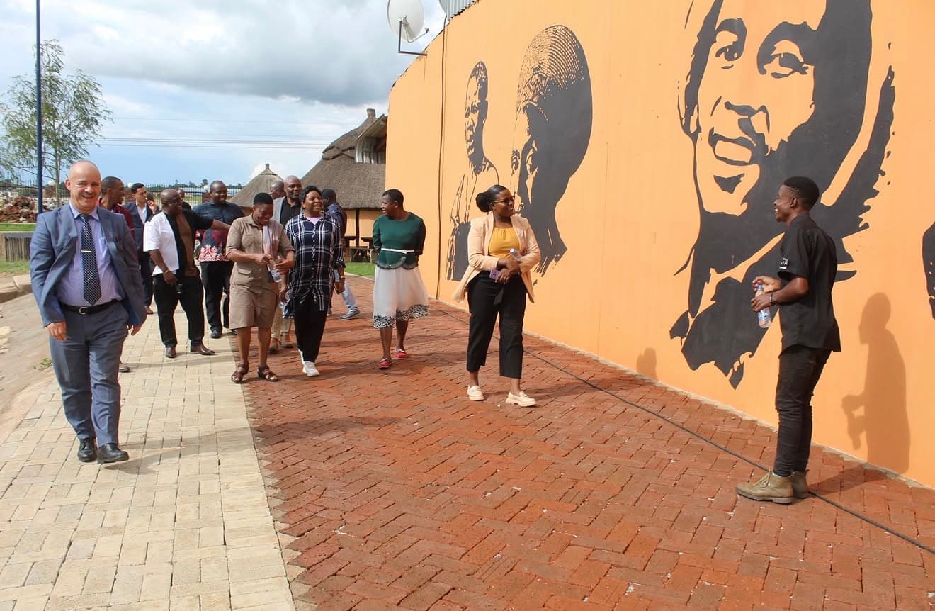 The liberation mural and rondavels