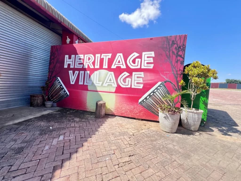 The Heritage Village sign at the entrance